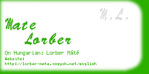 mate lorber business card